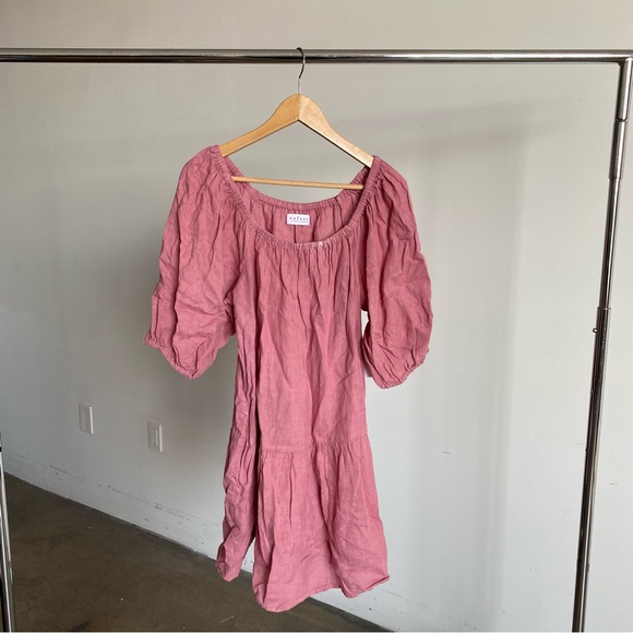 $248 New Pink Velvet by Graham & Spencer “Irina” Linen Dress Sz Small - Picture 4 of 11